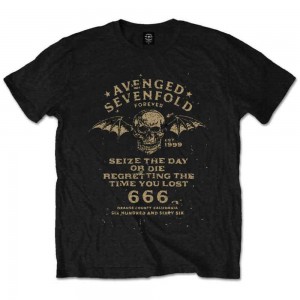 Avenged Sevenfold Unisex T-Shirt: Seize the Day (Black) (X-Large)
