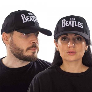 The Beatles Unisex Baseball Cap: White Drop T Logo (Black)