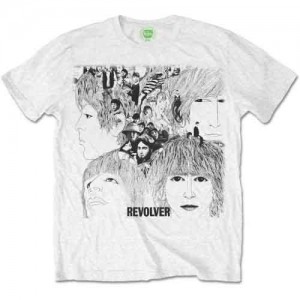 The Beatles Unisex T-Shirt: Revolver Album Cover (White) (Large)