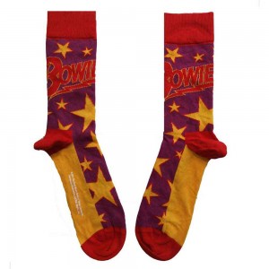 David Bowie Unisex Ankle Socks: Stars Infill (Purple) (UK Size 7 - 11)