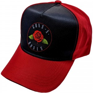GUNS N ROSES ROSE RED/BLACK BASEBALL CAP