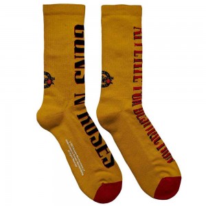 Guns N´ Roses Unisex Terry Socks: Appetite for Destruction (Yellow) (UK Size 7 - 11)