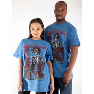 Grateful Dead Unisex T-Shirt: Bertha & Logo (Blue) (X-Large)
