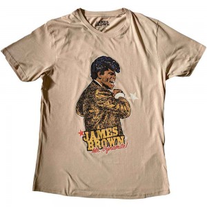 James Brown Unisex T-Shirt: Mr Dynamite (Sand) (Large)