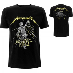 METALLICA UNISEX TEE: AND JUSTICE FOR ALL TRACKS L