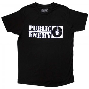 Public Enemy Unisex T-Shirt: Crosshairs Logo (Black) (Large)