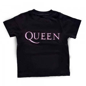Queen Kids Toddler T-Shirt: Pink Logo (Black) (5 Years)