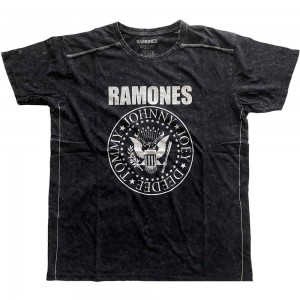 Ramones Unisex T-Shirt: Presidential Seal 1 (Black) (Wash Collection) (Medium)