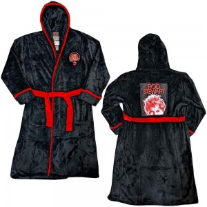 Rod Stewart Unisex Bathrobe: Cherries Logo (Black & Red) (Back Print) (Small - Medium)