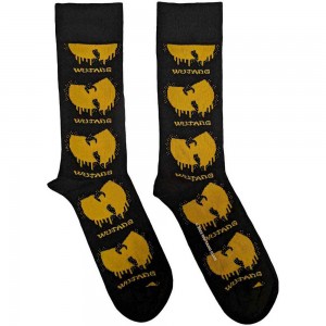 WU TANG CLAN DRIPPING LOGO BLACK SOCKS