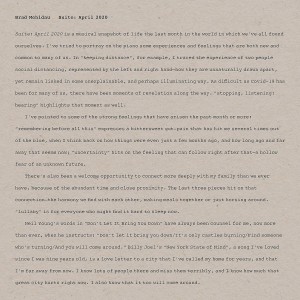 BRAD MEHLDAU-SUITE:APRIL 2020 (CD)