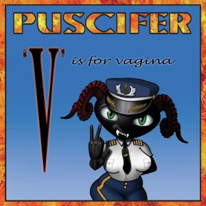 PUSCIFER-V IS FOR VAGINA (BLUE SKY/BLACK SMOKE VINYL)