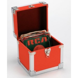 Red 7-inch 50 Record Storage Carry Case