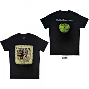 The Beatles Unisex T-Shirt: Vintage Long & Winding Road (Black) (Back Print) (Small)