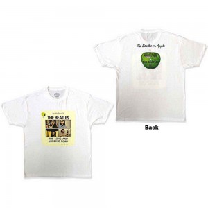 The Beatles Unisex T-Shirt: Vintage Long & Winding Road (White) (Back Print) (XX-Large)