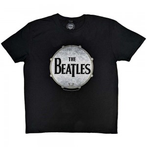The Beatles Unisex T-Shirt: Drumskin (Black) (Medium)