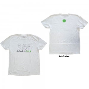 The Beatles Unisex T-Shirt: On Apple (White) (Back Print) (X-Large)