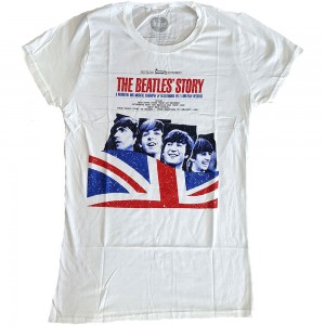The Beatles Ladies T-Shirt: The Beatles Story (White) (Medium)