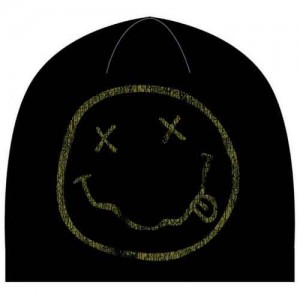 Nirvana Unisex Beanie Hat: Happy Face (Black)