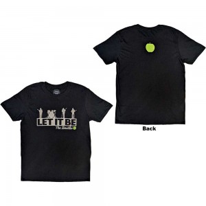 The Beatles Unisex T-Shirt: Rooftop (Black) (Back Print) (X-Large)