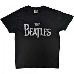 The Beatles Unisex T-Shirt: Vintage Drop T Logo (Black) (Small)