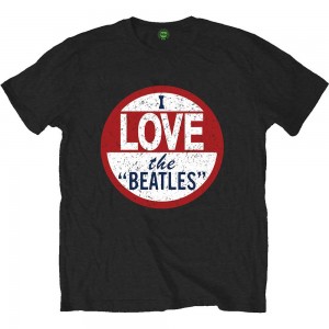The Beatles Unisex T-Shirt: I Love The Beatles Single Print (Black) (XX-Large)
