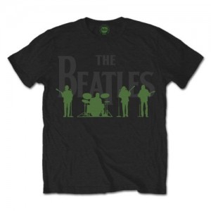 The Beatles Unisex T-Shirt: Saville Row Line Up Green Silhouette (Black) (Small)