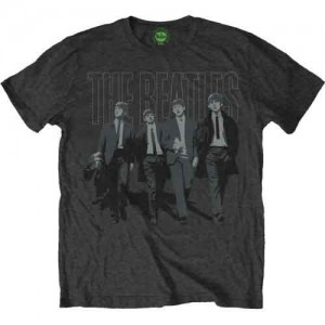 The Beatles Unisex T-Shirt: Walking In London On Logo (Grey) (X-Large)