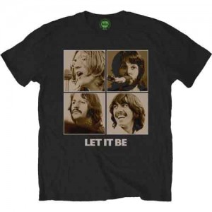 The Beatles Unisex T-Shirt: Let It Be Sepia (Black) (XX-Large)