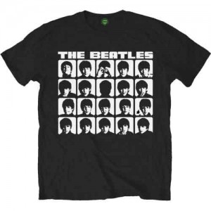 The Beatles Unisex T-Shirt: Hard Days Night Faces Mono (Black) (Small)