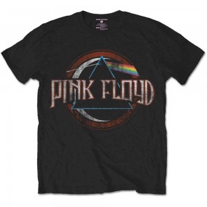 Pink Floyd Unisex T-Shirt: Vintage Dark Side of the Moon Seal (Black) (Small)