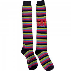 The Beatles Ladies Knee High Socks: Love Me Do (Multicolour) (UK Size 4 - 7)