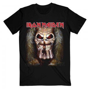 Iron Maiden Unisex T-Shirt: Eddie Candle Finger (Black) (Small)