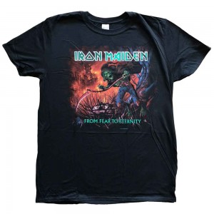 Iron Maiden Unisex T-Shirt: From Fear to Eternity Album (Black) (Small)