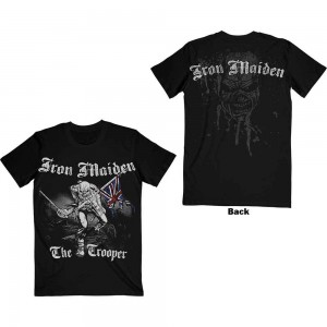 Iron Maiden Unisex T-Shirt: Sketched Trooper (Black) (Back Print) (Large)
