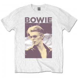 David Bowie Unisex T-Shirt: Smoking (White) (Medium)