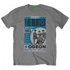 The Beatles Unisex T-Shirt: Odeon Poster (Grey) (X-Large)