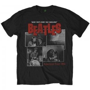 The Beatles Unisex T-Shirt: Here They Come (Black) (Small)