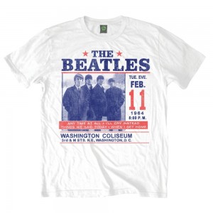 The Beatles Unisex T-Shirt: Washington Coliseum (White) (XX-Large)