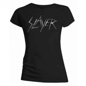 Slayer Ladies T-Shirt: Scratchy Logo (Black) (Medium)