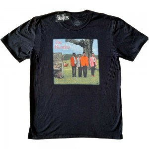 The Beatles Unisex T-Shirt: Strawberry Fields Forever (Black) (Large)