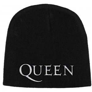 Queen Unisex Beanie Hat: Logo (Black)