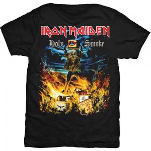 Iron Maiden Unisex T-Shirt: Holy Smoke (Black) (Medium)