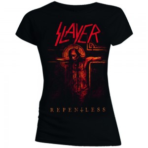 Slayer Ladies T-Shirt: Repentless Crucifix (Black) (Small)