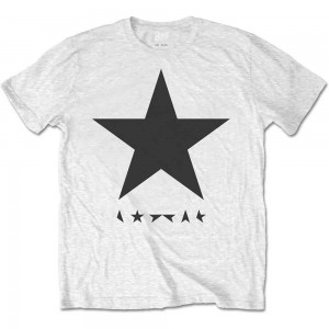 David Bowie Unisex T-Shirt: Blackstar on White (White) (Small)