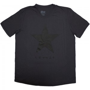 David Bowie Unisex T-Shirt: Blackstar on Grey (Grey) (Medium)
