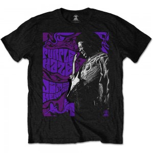 Jimi Hendrix Unisex T-Shirt: Purple Haze (Black) (Small)