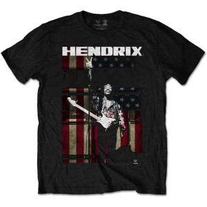 Jimi Hendrix Unisex T-Shirt: Peace Flag (Black) (Small)