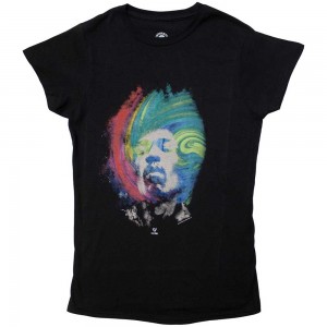 Jimi Hendrix Ladies T-Shirt: Galaxy (Black) (X-Large)