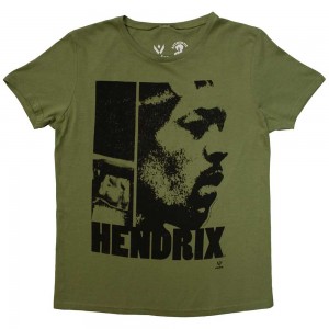 Jimi Hendrix Ladies T-Shirt: Let Me Live (Khaki Green) (Small)